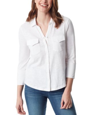 Женская рубашка Gloria Vanderbilt Ashten Point-Collar с рукавом 3/4