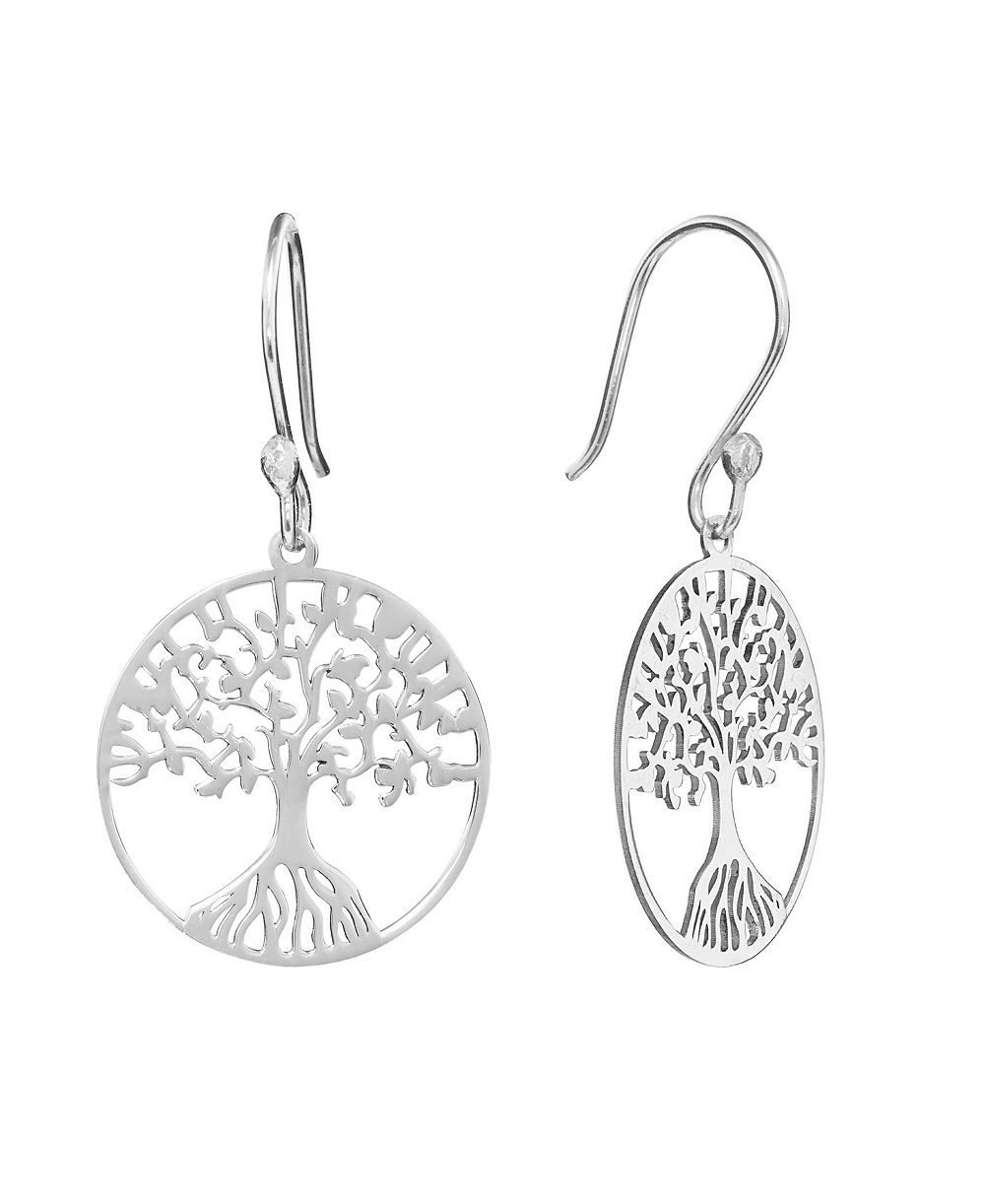 Серьги-подвески Laser Cut Tree of Life Circle