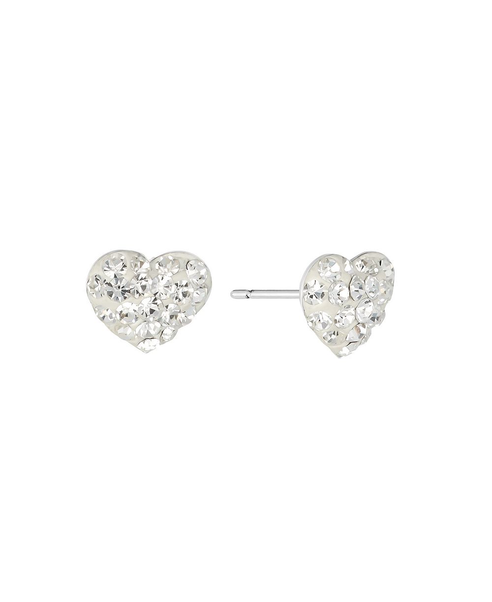 Серьги-гвоздики Macy's 8mm Crystal Pave Heart