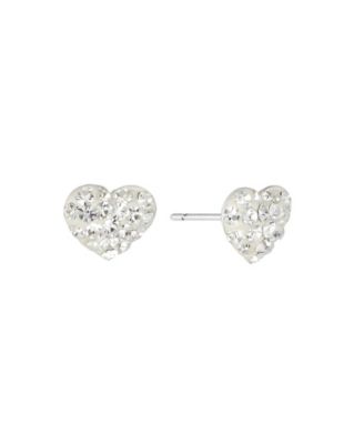 Серьги-гвоздики Macy's 8mm Crystal Pave Heart