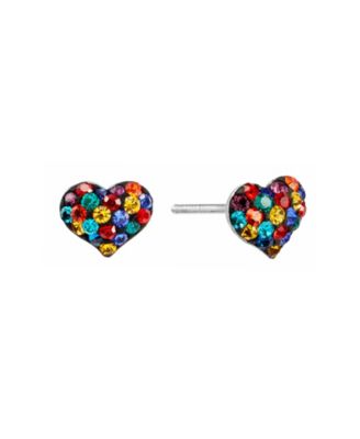 Серьги-гвоздики Macy's 8mm Crystal Pave Heart