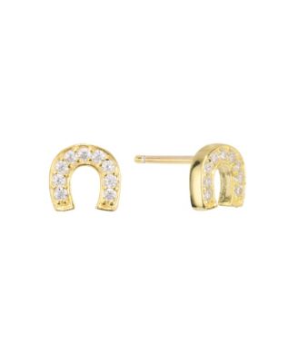Macy's Sterling Silver Cubic Zirconia Horseshoe Stud Earrings, 1/3 ct. t.w.