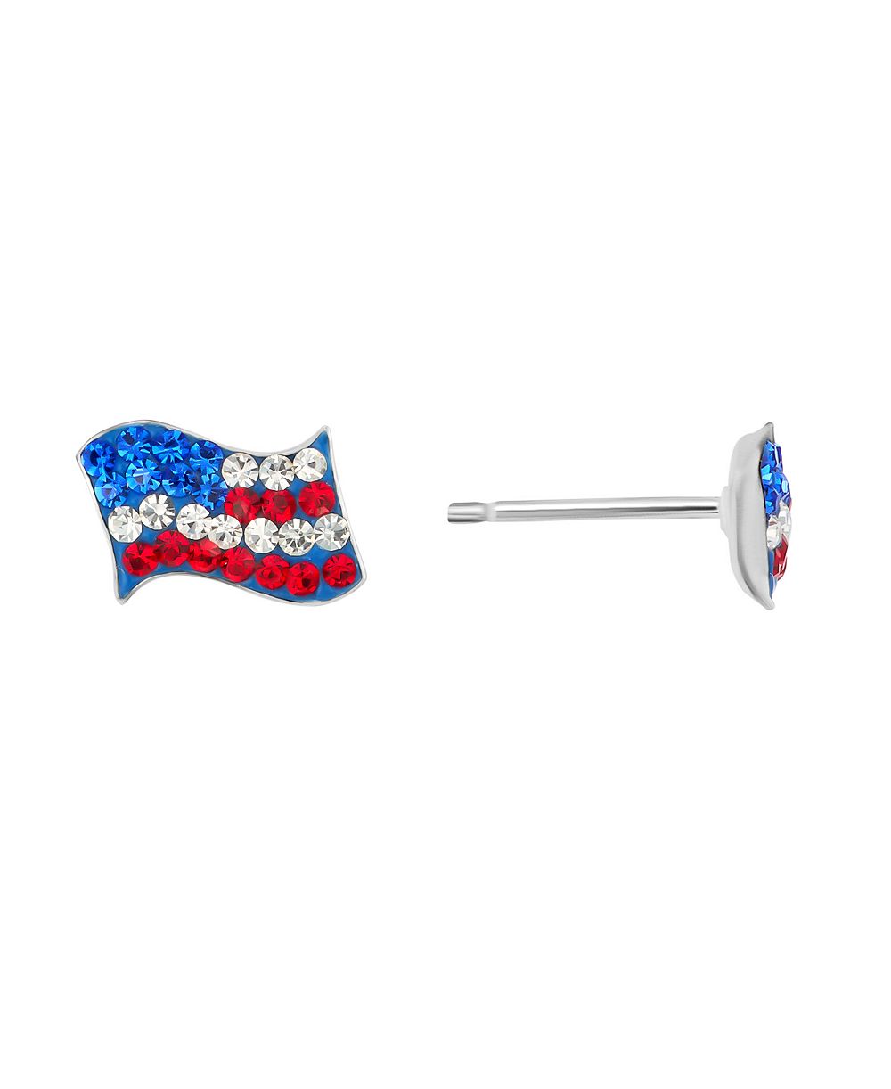 Серьги-гвоздики Macy's Crystal Pave American Flag