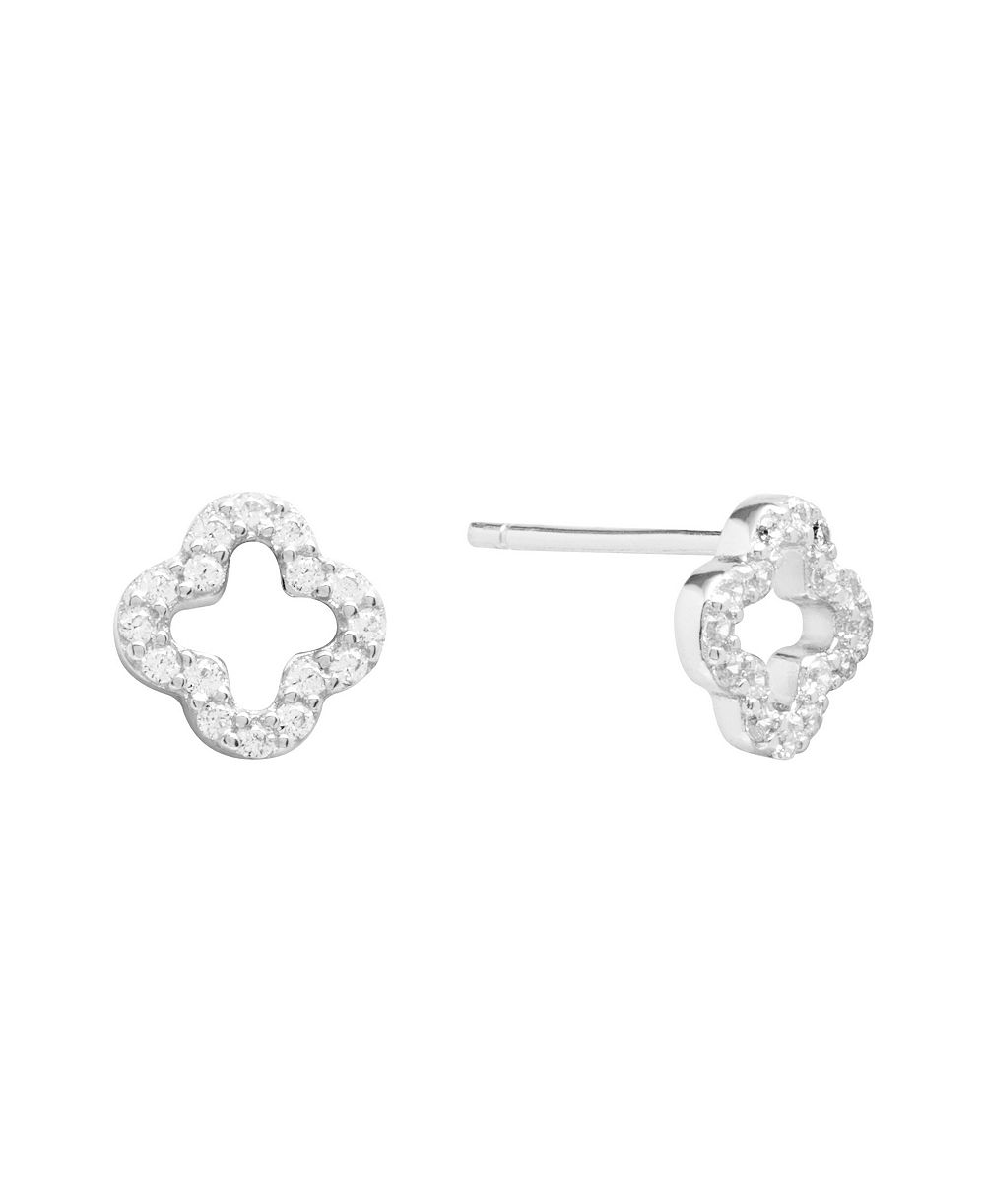 Серьги-гвоздики Macy's Cubic Zirconia Open Clover