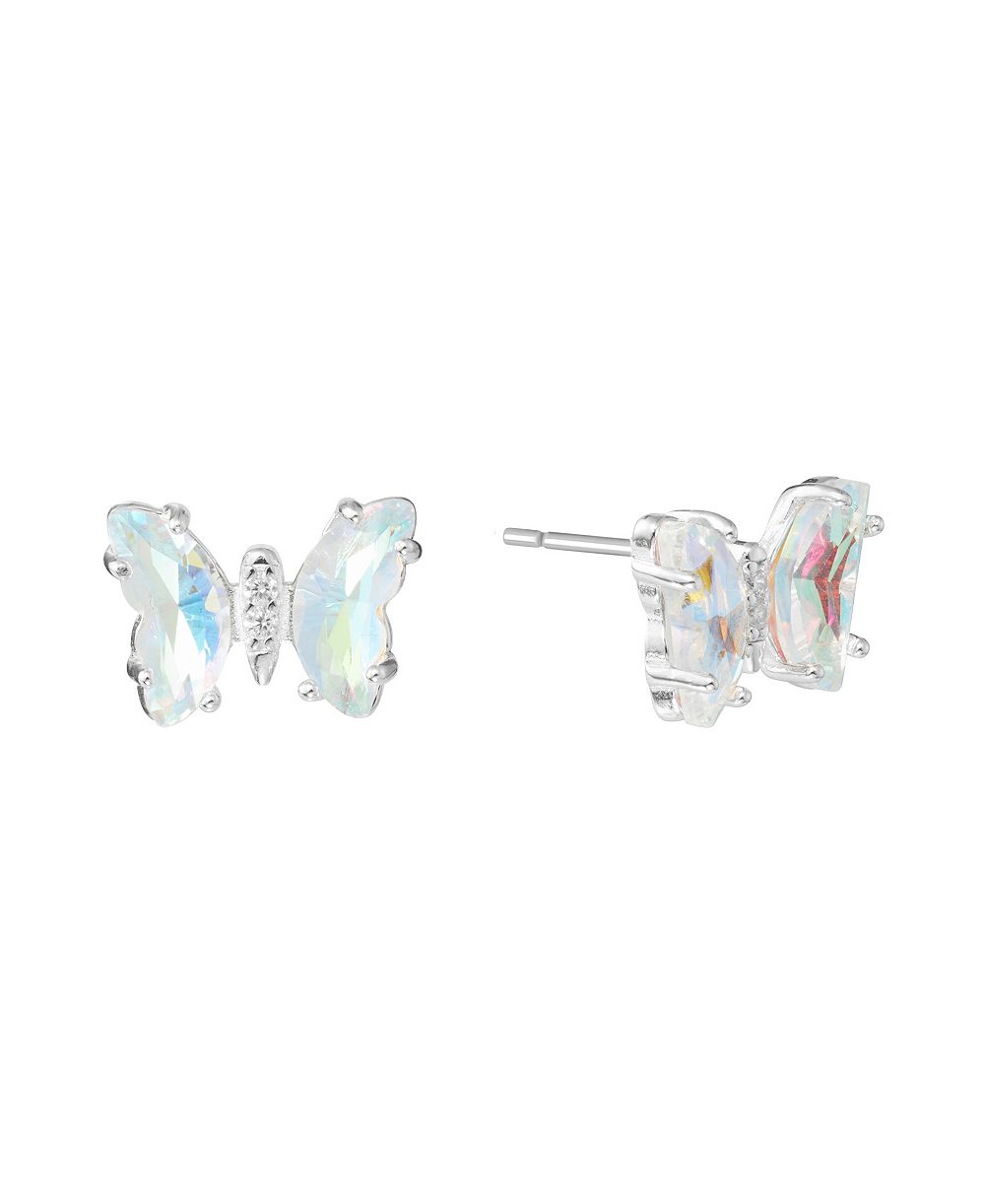 Macy's Sterling Silver Crystal Butterfly with Cubic Zirconia Stud Earrings