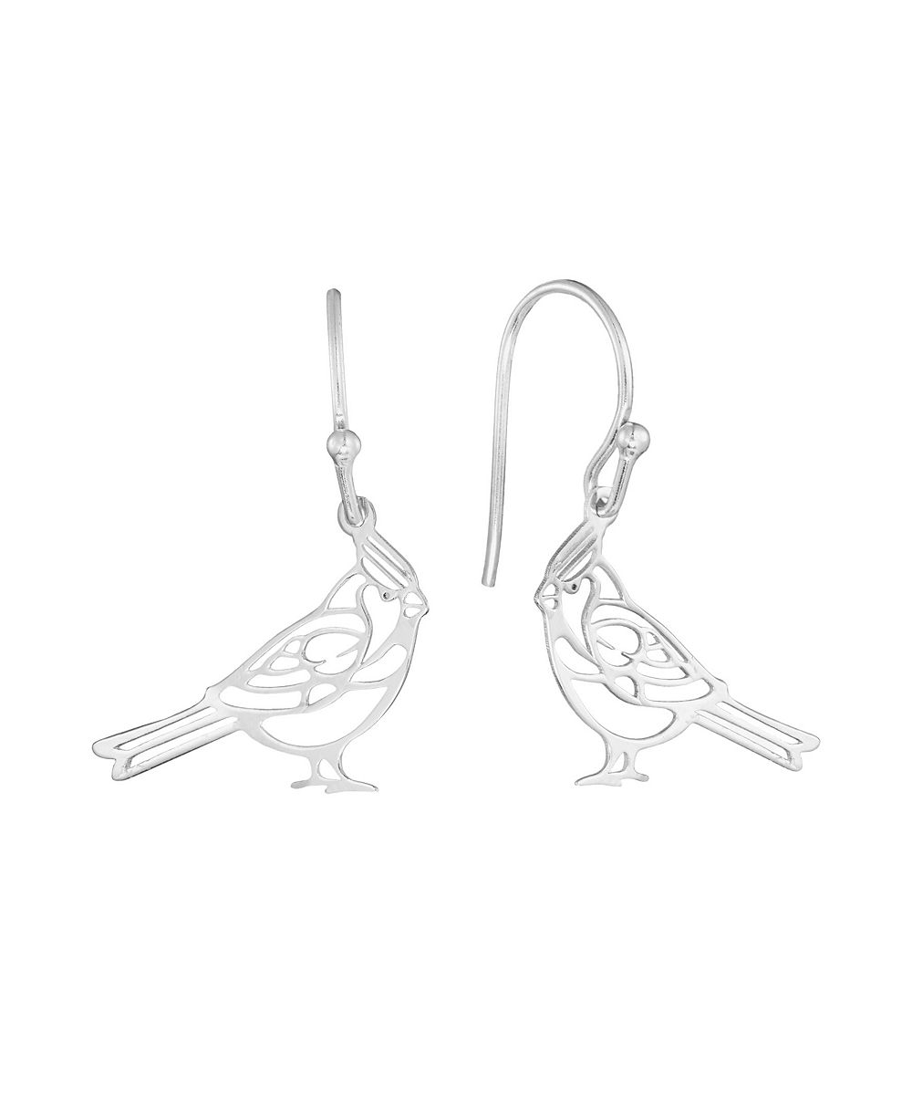 Серьги Macy's Laser Cut Cardinal Bird Drop