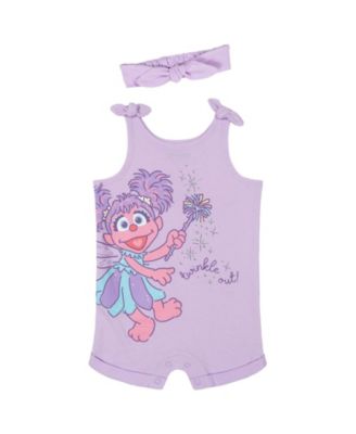 Sesame Street Baby Girls ( 0TO 3 to 24 M ) Sleeveless Romper and Headband Set