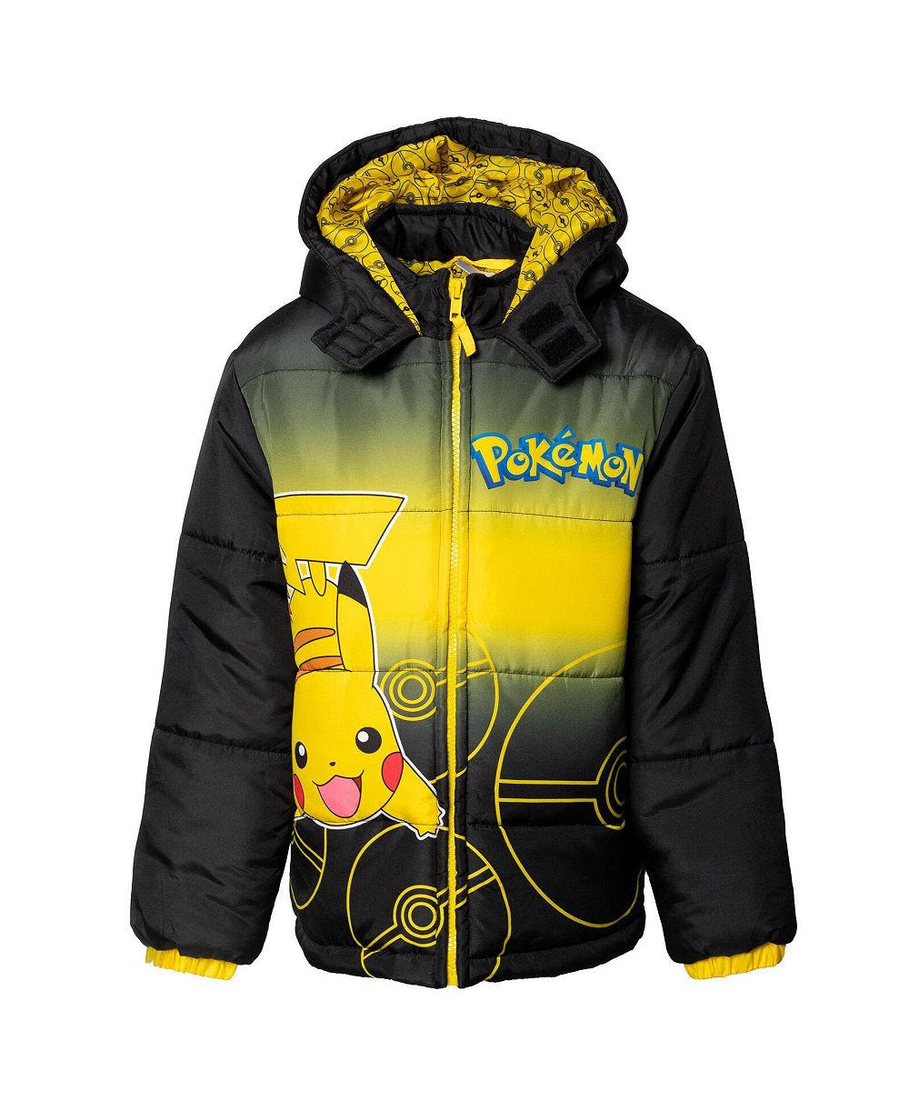 Зимняя куртка Pokemon Pikachu Boys' Hooded Puffer Coat