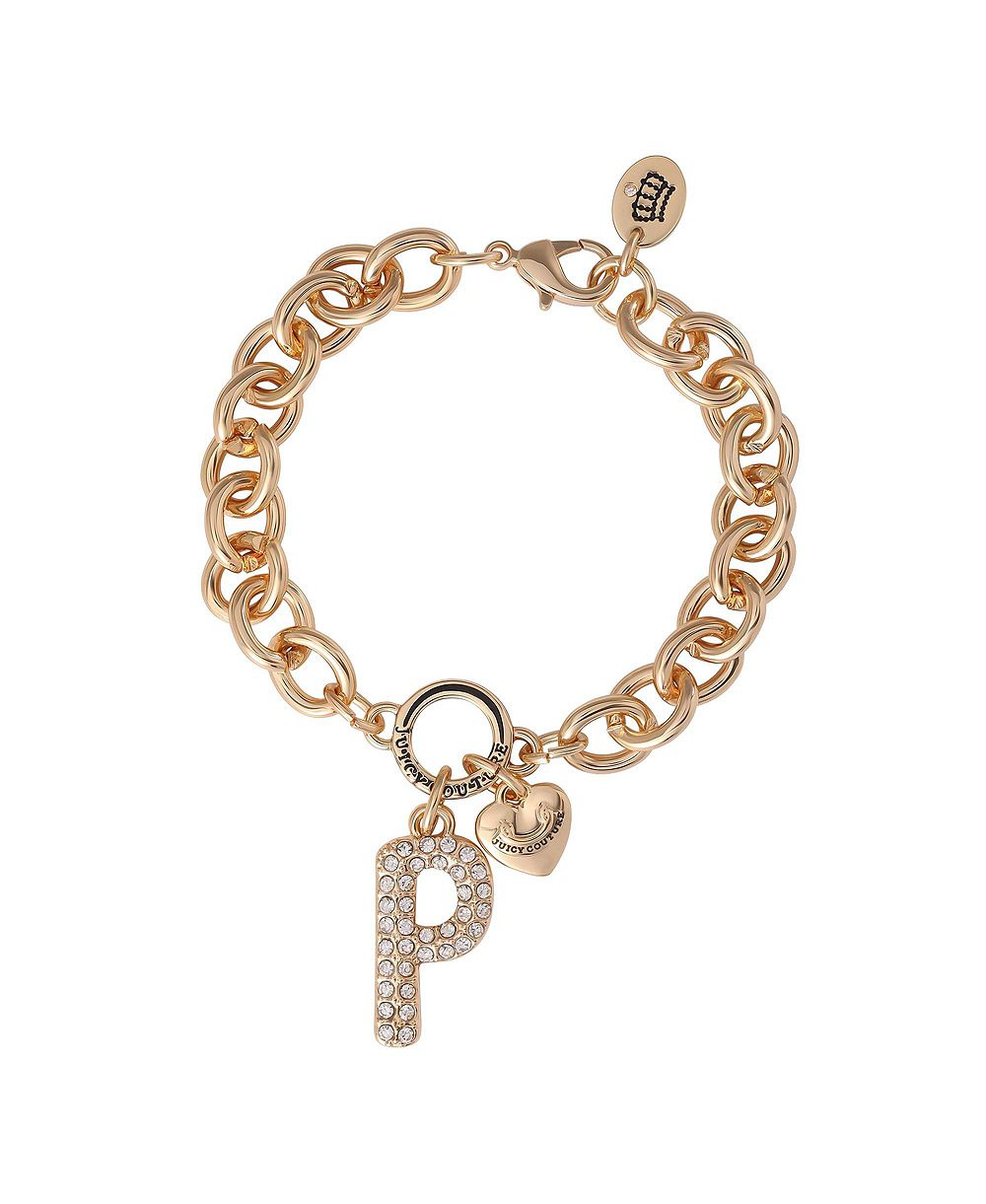 Juicy Couture Браслет с подвеской Pave Initial 7.5'' inch
