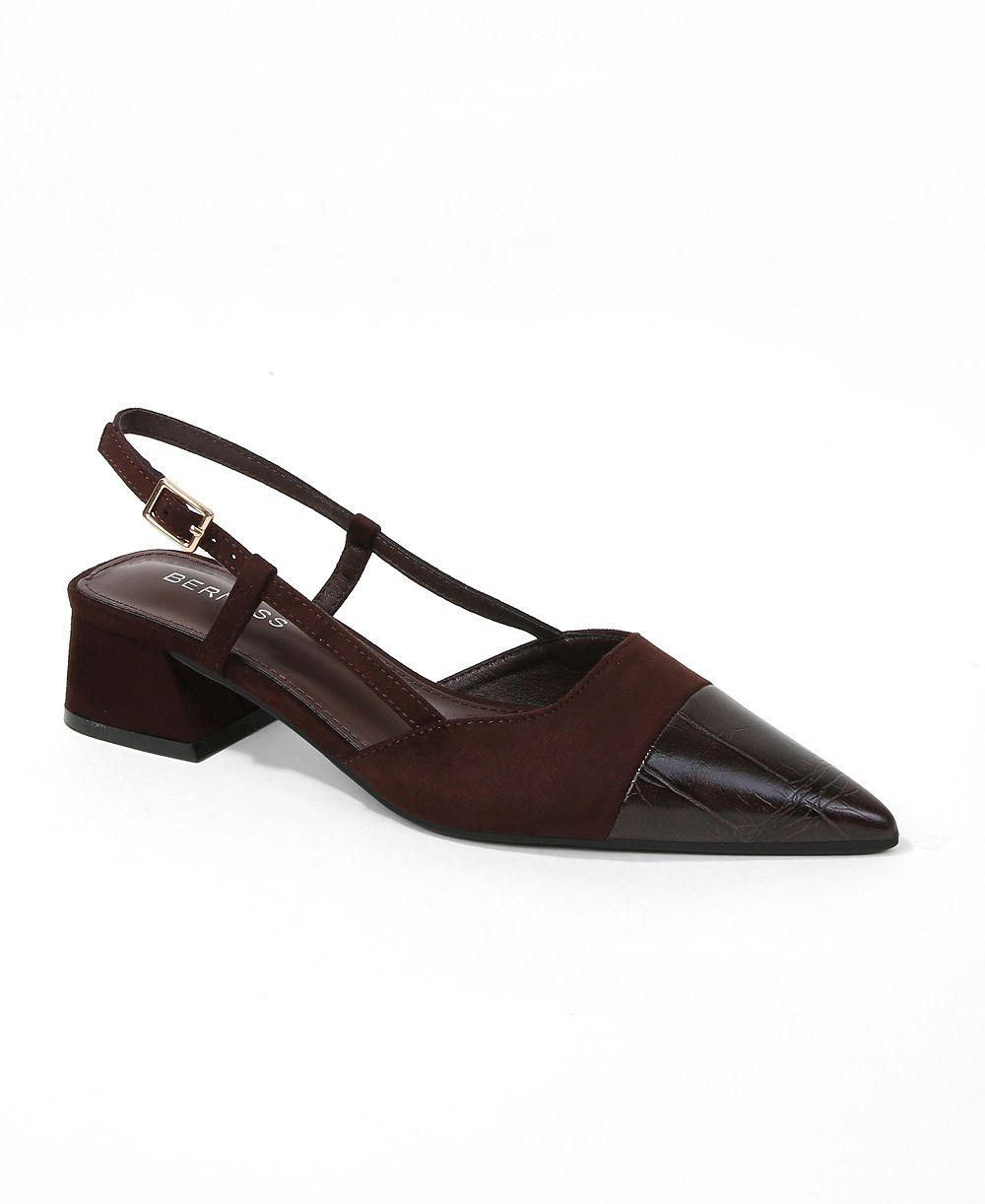 Туфли BERNESS Women's Fay Croco Texture Toe Cap Low Block Heel Slingback