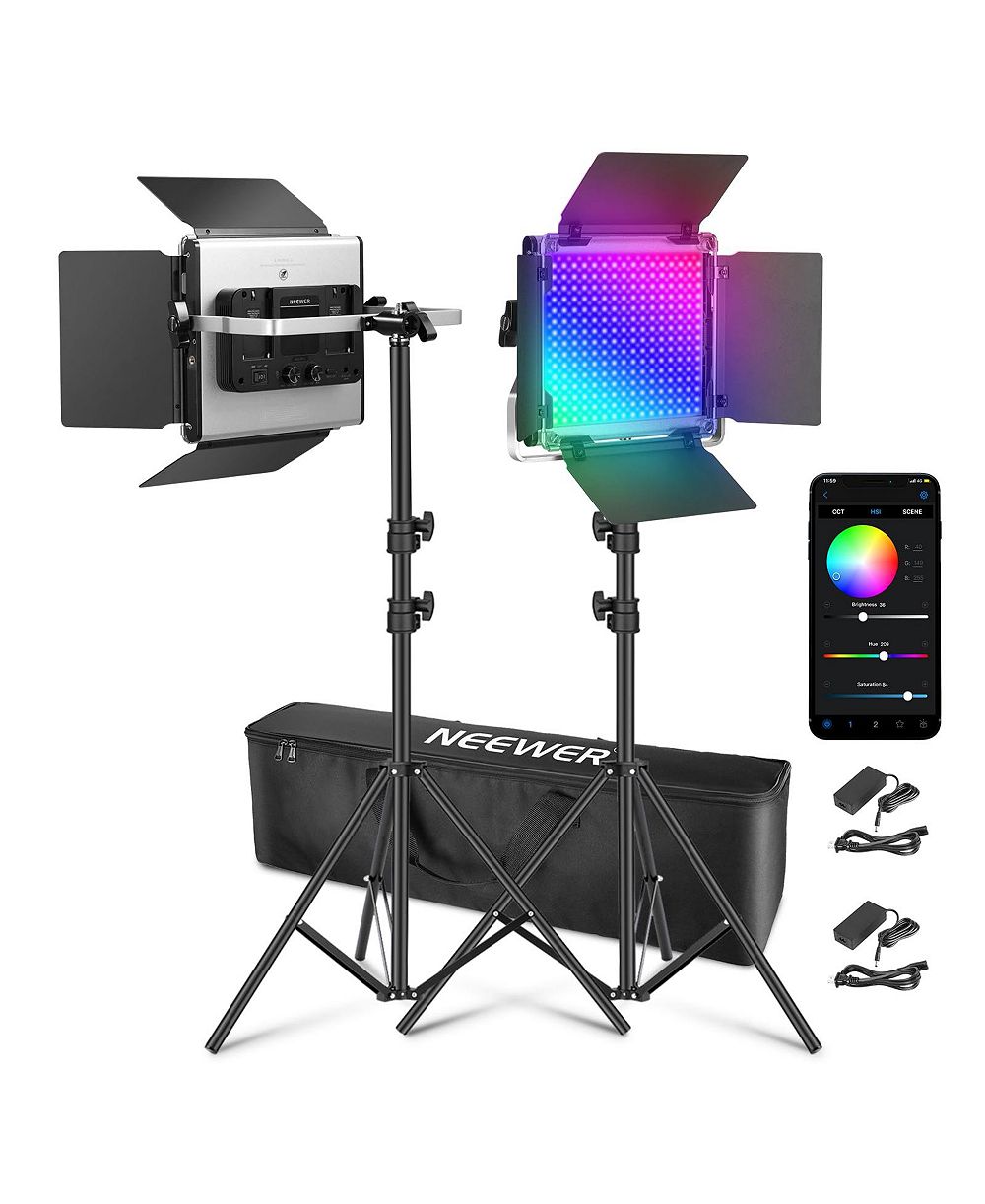 Neewer 660 PRO II RGB Two-Light Kit with App Control and Two 200cm Stands