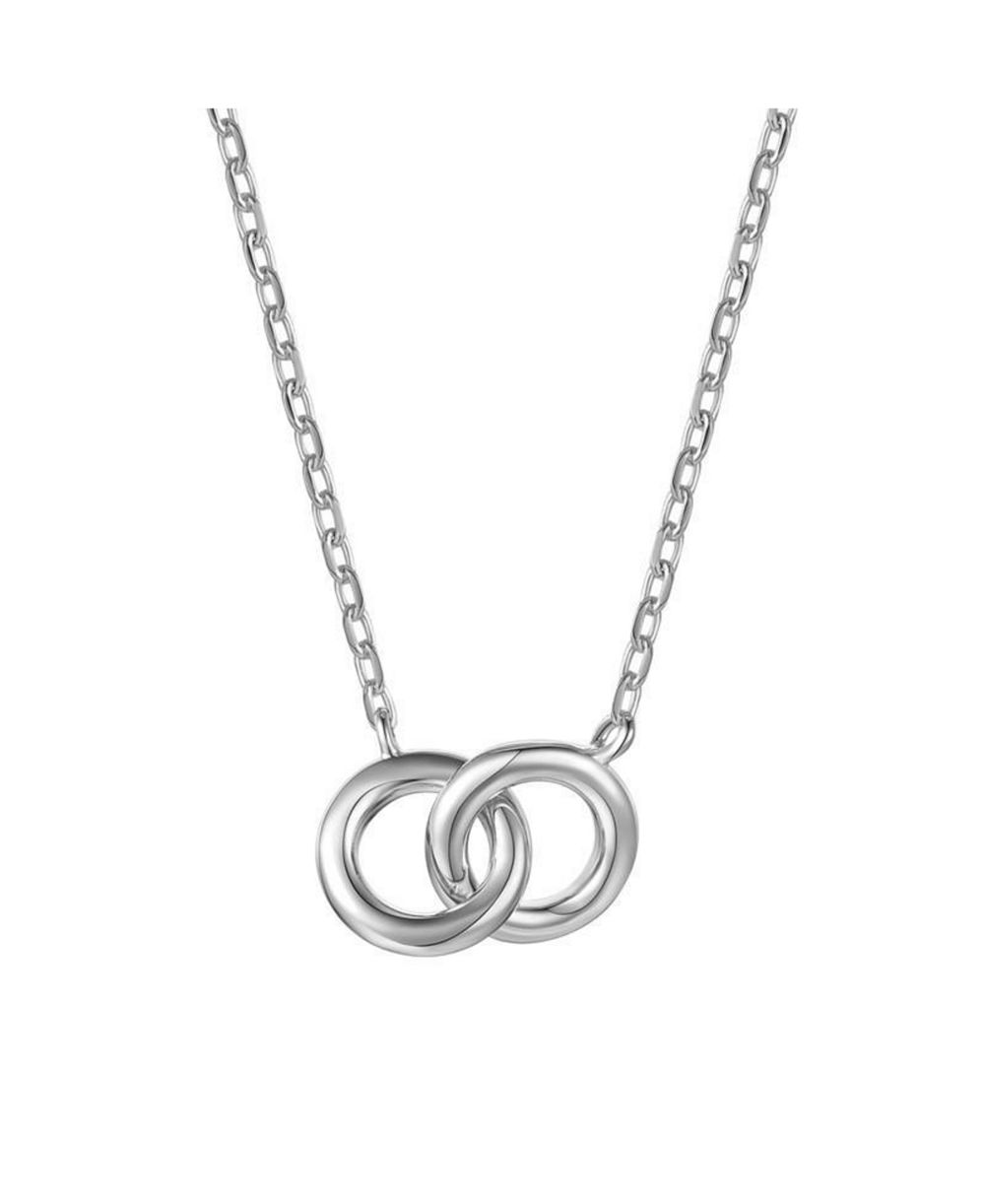 Колье Genevive Minimalist Stylish Sterling Silver Two Rings Chain