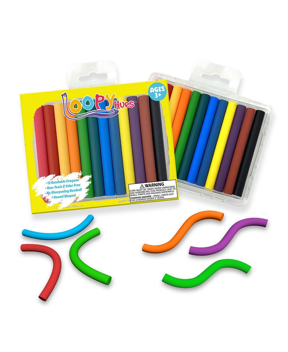 Loopy Hues Bendable and 3D Shaped Crayons