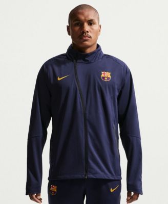 Nike Men's Blue Barcelona Strike Shield Full-Zip Hooded Rain Jacket