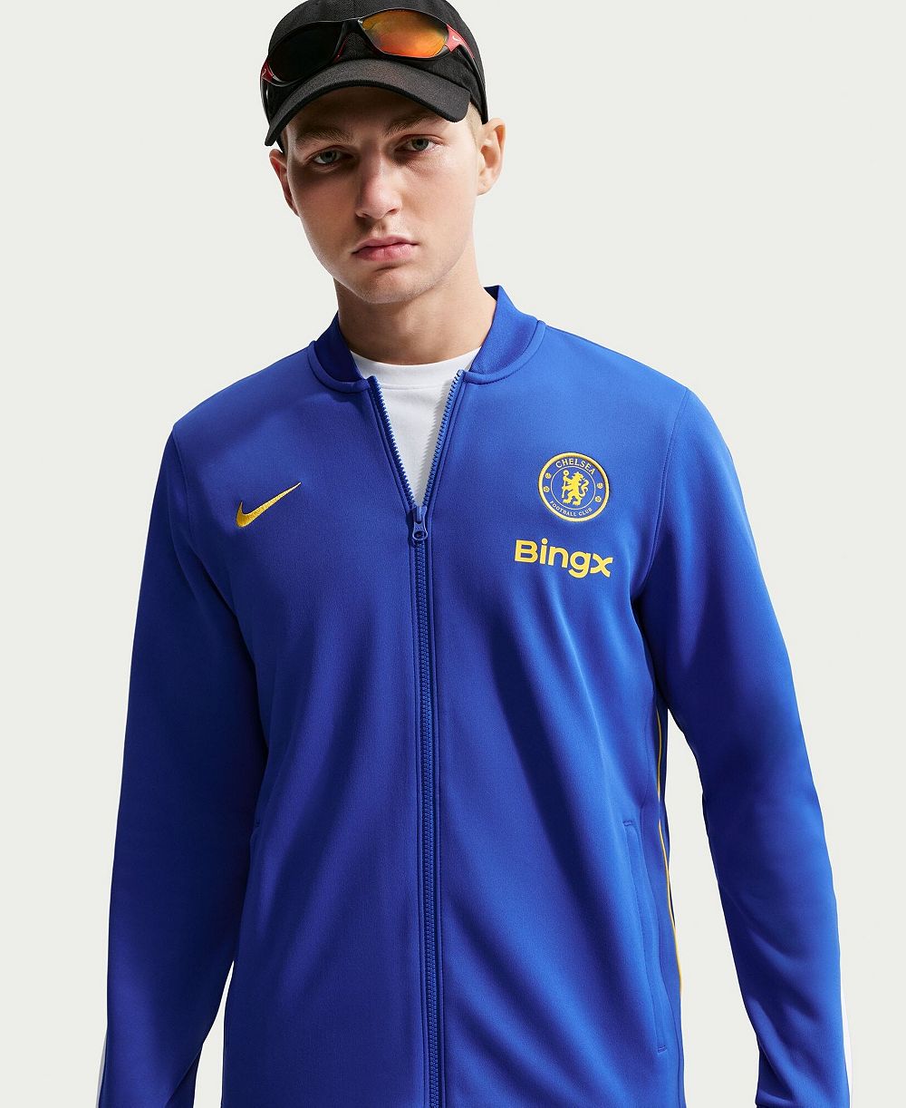 Nike Men's Blue Chelsea Strike Full-Zip Dri-FIT Jacket