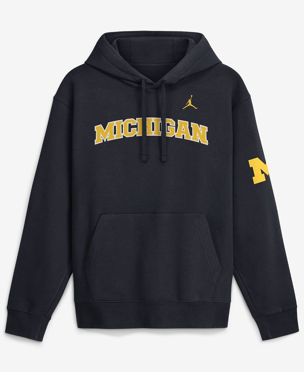 Jordan Men's Anthracite Michigan Wolverines 2026 Sideline Club Fleece Hoodie
