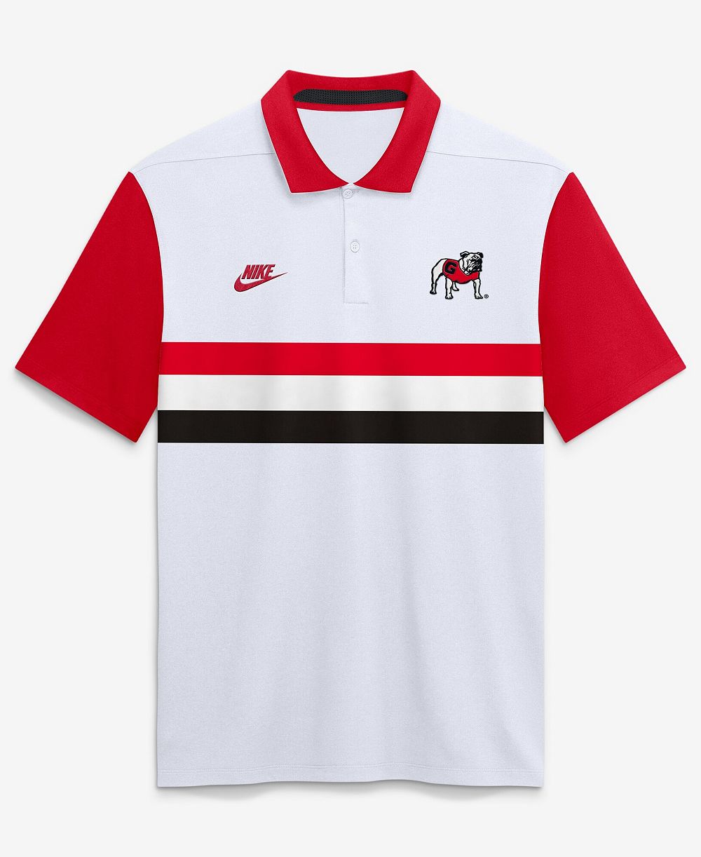 Nike Men's White Georgia Bulldogs Legacy Vapor Logo Dri-FIT Polo Shirt