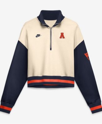 Nike Women's Auburn Tigers Quarter-Zip Oversized Cropped Cotton-Polyester Blend Sweatshirt