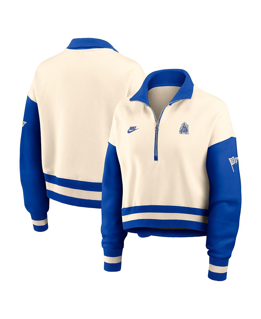 Nike Women's Duke Blue Devils Legacy Oversized Cropped Quarter-Zip Pullover Sweatshirt