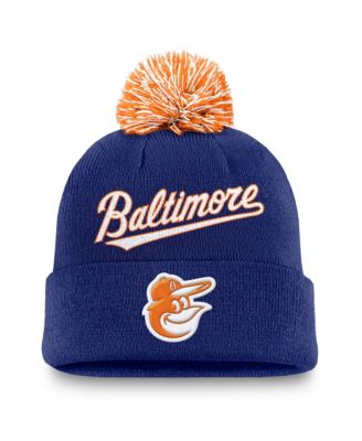 Nike Men's Royal Baltimore Orioles Peak Cuffed Knit Hat with Pom
