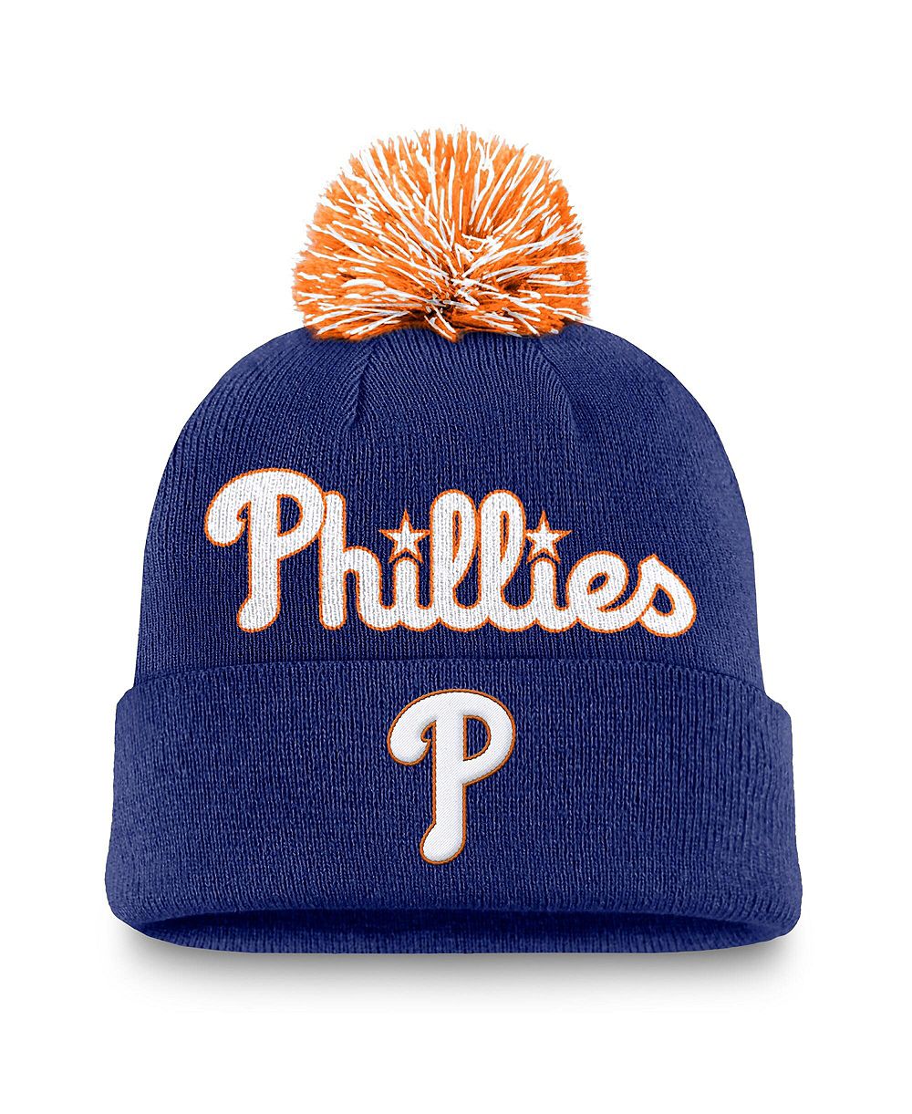 Nike Men's Royal Philadelphia Phillies Peak Cuffed Knit Hat with Pom