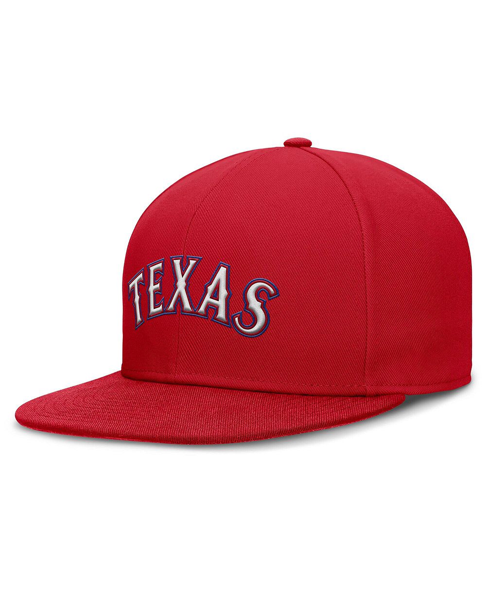 Nike Men's Red Texas Rangers Wordmark Dri-FIT Round Bill True Fitted Hat