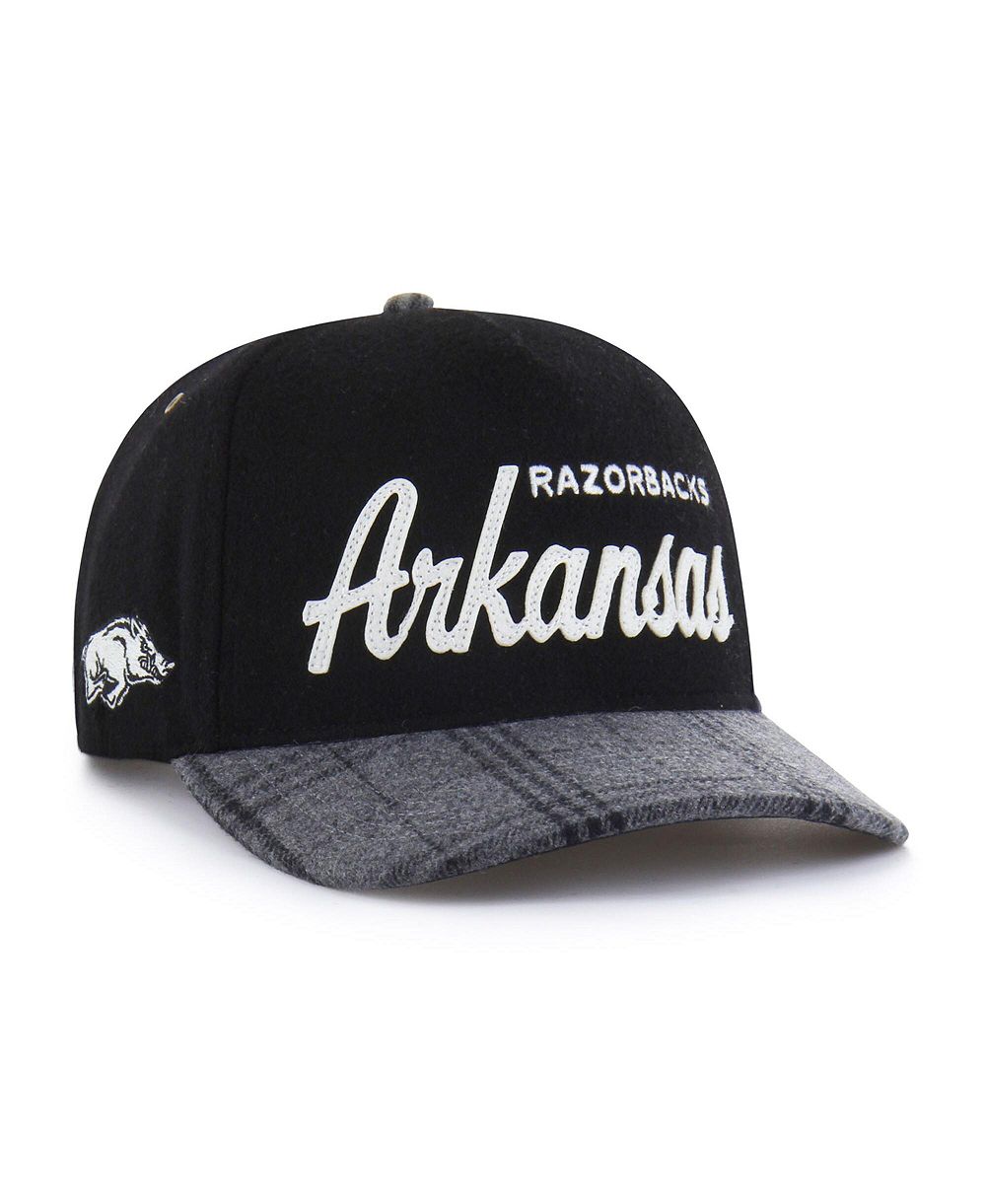 '47 Brand Men's and Women's Black Arkansas Razorbacks Windowpane Plaid Collection Hitch Adjustable Hat