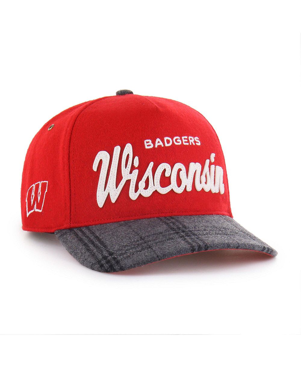 Регулируемая кепка '47 Brand для мужчин и женщин, коллекция Wisconsin Badgers Windowpane Plaid