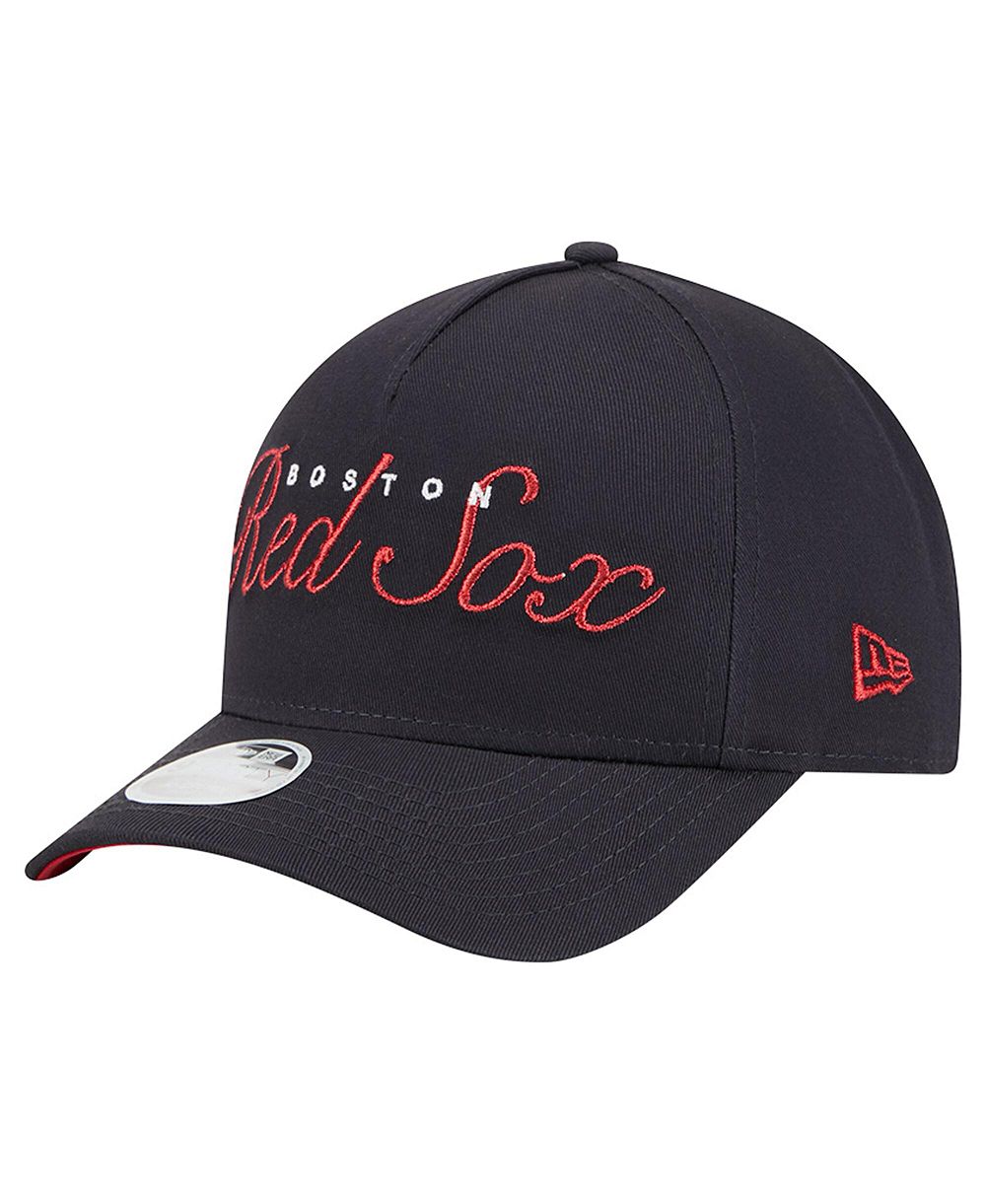 Женская бейсболка New Era Navy Boston Red Sox Metallic A-Frame 9FORTY Adjustable