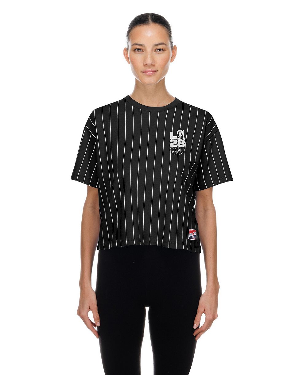 New Era Женская футболка LA 2028 Summer Mesh Back Pinstripe Boxy