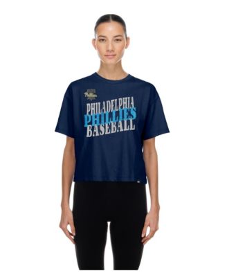 New Era Женская футболка Navy Philadelphia Phillies City Connect Glitter Gel Cropped