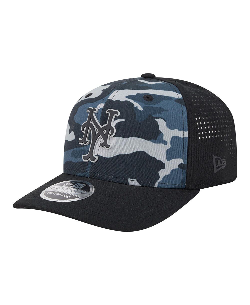 Мужская кепка New Era Black New York Mets Tonal Camo 9SEVENTY Stretch-Snap