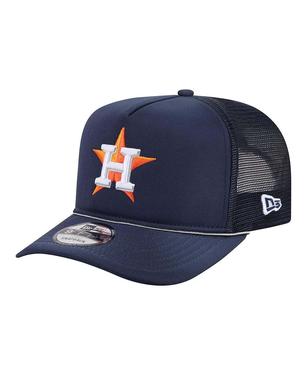 Мужская кепка New Era Navy Houston Astros Worn A-Frame 9FIFTY Trucker Snapback
