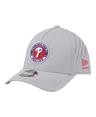 Мужская кепка New Era Gray Philadelphia Phillies Patch 39THIRTY A-Frame M-Crown Perforated Flex