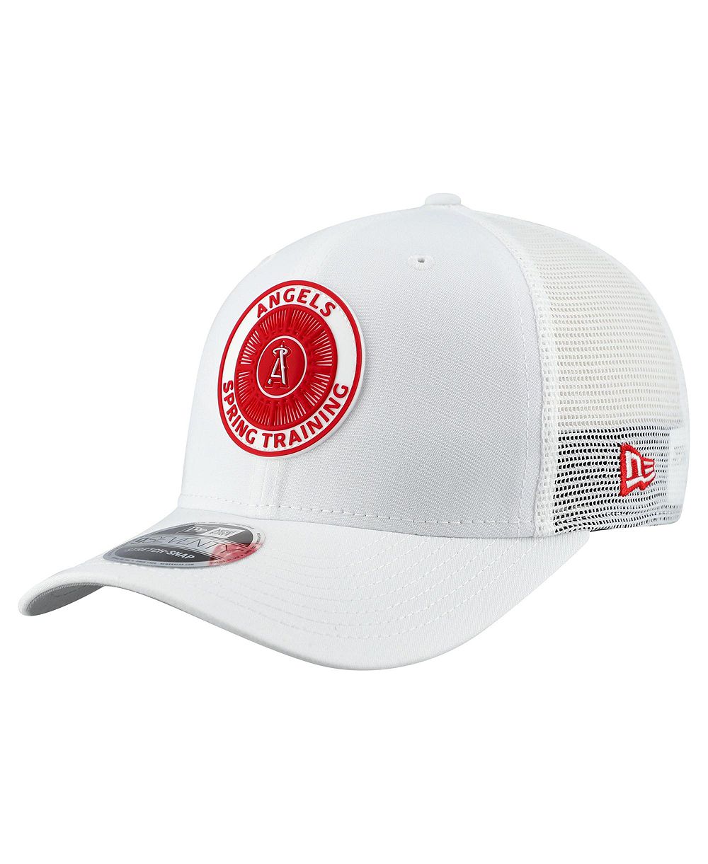 New Era Мужская белая кепка New Era Los Angeles Angels 2026 Spring Training Fan Pack 9SEVENTY Adjustable Trucker Hat