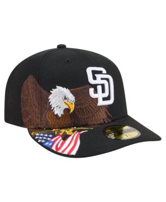 Мужская кепка New Era Black San Diego Padres Americana Bald Eagle Pre-Curved 59FIFTY Fitted