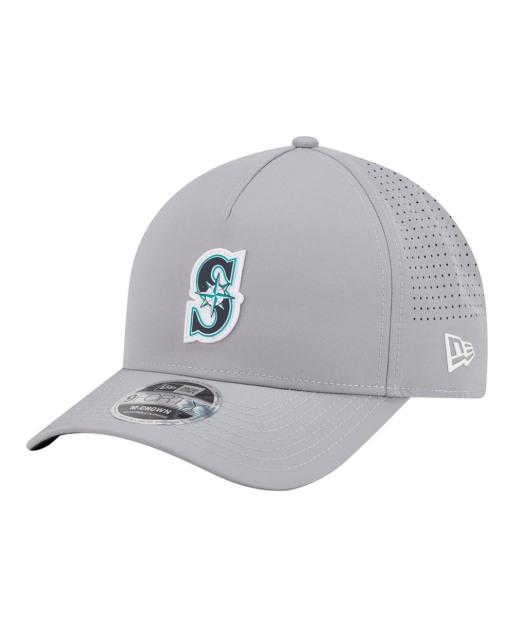 New Era Men's Gray Seattle Mariners Micro Logo 9FORTY M-Crown A-Frame Adjustable Hat
