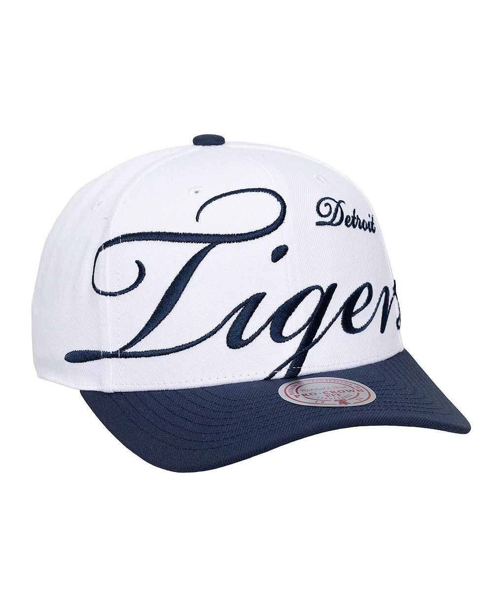 Mitchell & Ness Мужская и Женская регулируемая кепка Detroit Tigers XL Script Pro Crown White/Navy