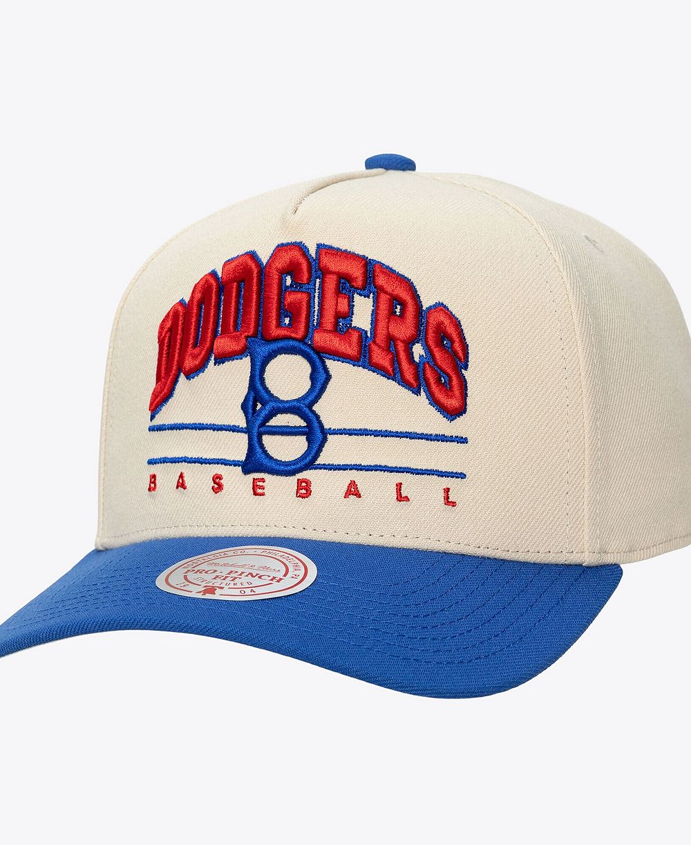 Мужская и женская кепка Mitchell & Ness Cream Brooklyn Dodgers Retro Arch Pro Pinch Adjustable