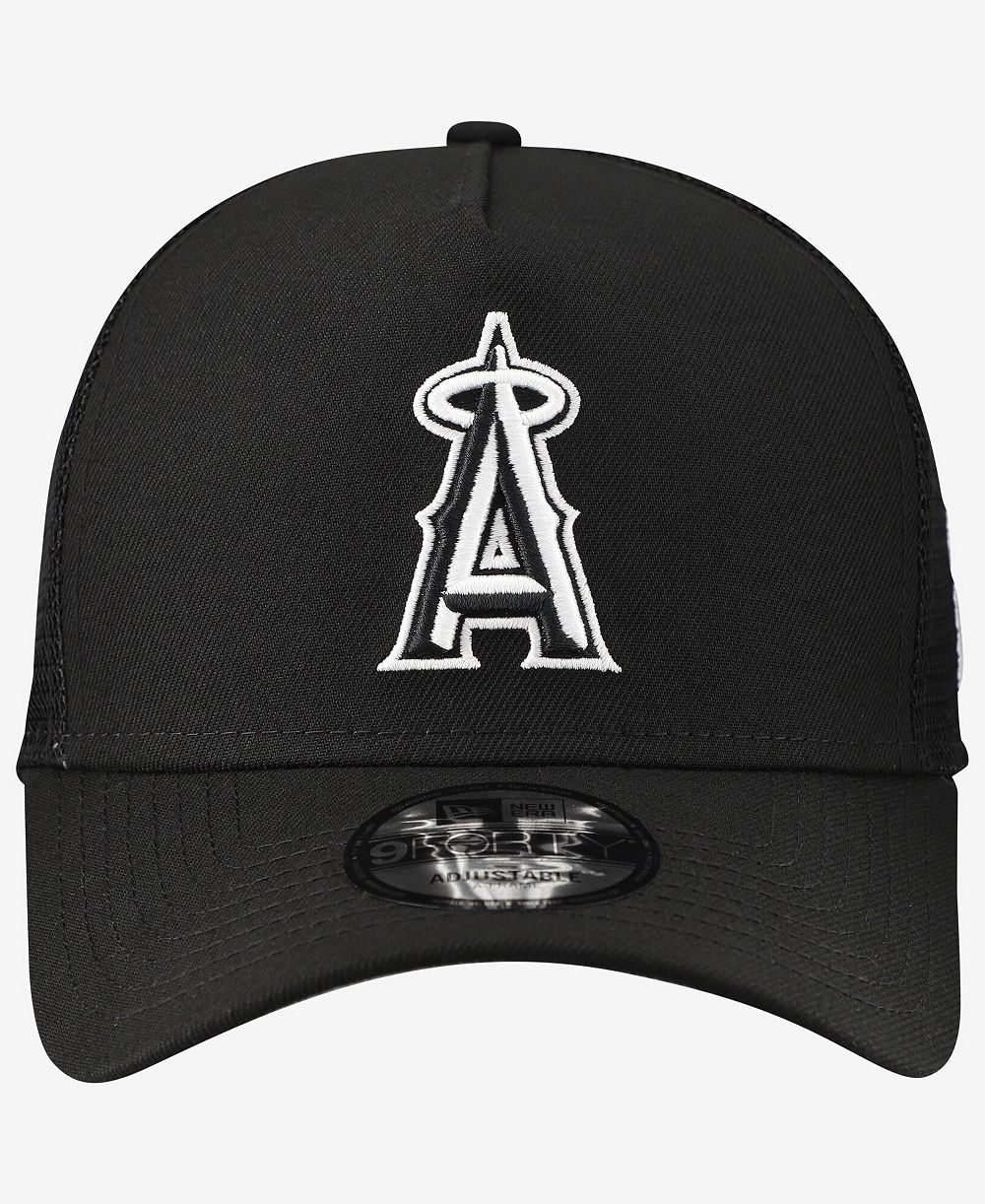 Мужская кепка New Era Los Angeles Angels Side Script 9FORTY A-Frame Trucker черная