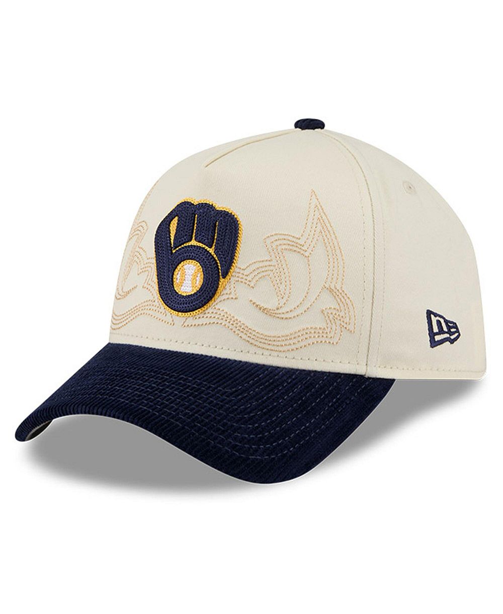 Мужская кепка New Era Milwaukee Brewers Western Stitch 9FORTY A-Frame, цвет Stone