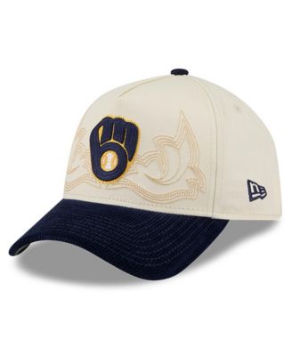 Мужская кепка New Era Milwaukee Brewers Western Stitch 9FORTY A-Frame, цвет Stone