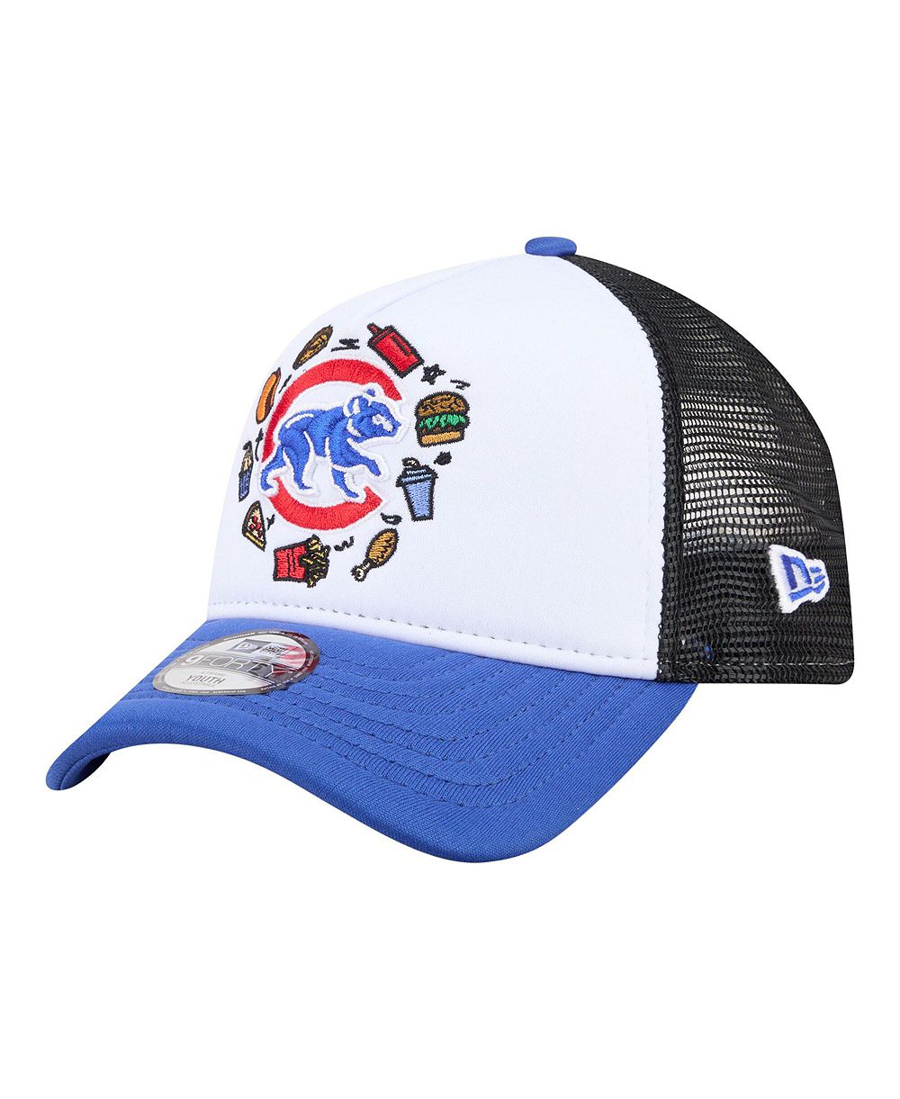 Регулируемая кепка New Era Chicago Cubs Food A-Frame 9FORTY для мальчиков и девочек White, Royal