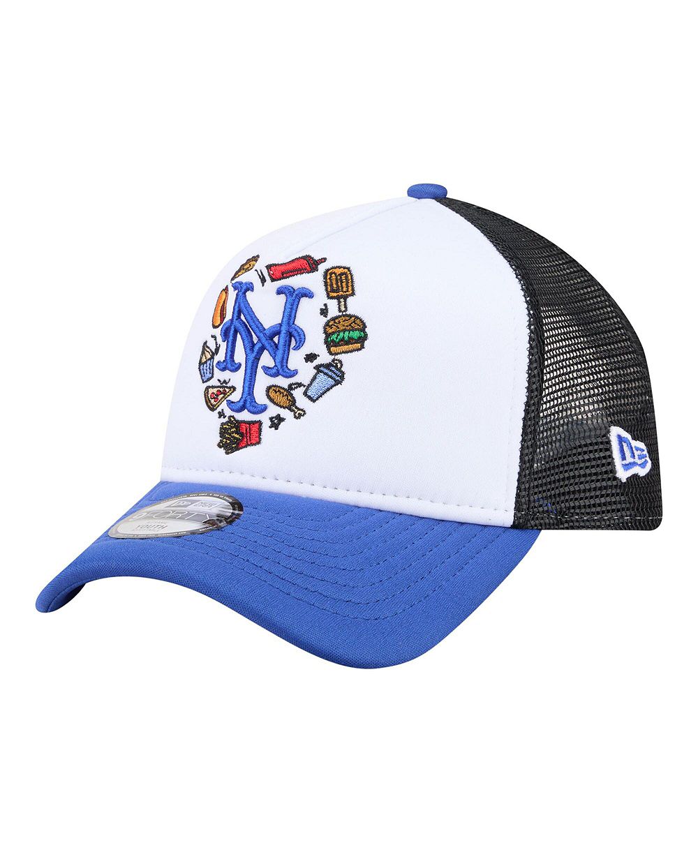 New Era кепка тракер A-Frame 9FORTY New York Mets для мальчиков и девочек белая/синяя