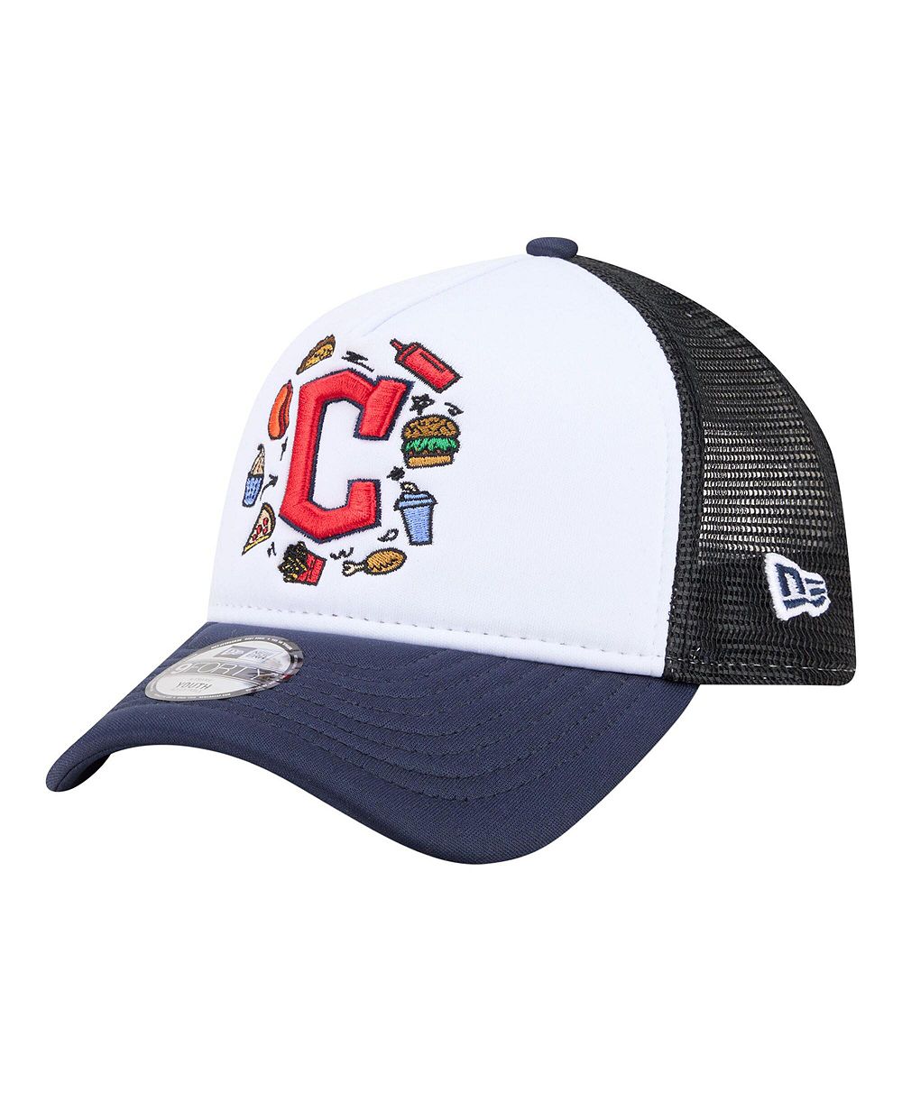 Кепка New Era A-Frame 9FORTY Trucker для мальчиков и девочек, белая и темно-синяя, Cleveland Guardians