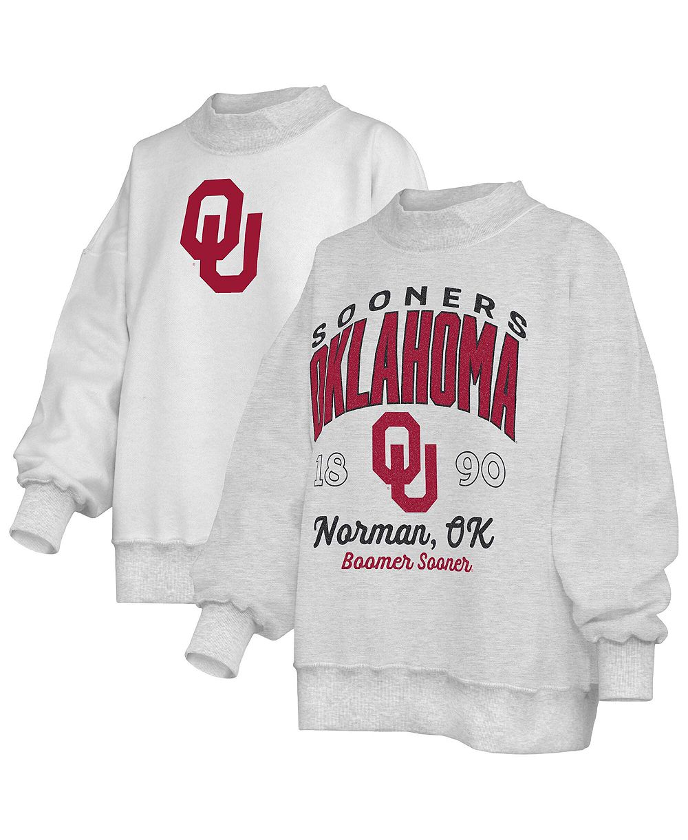 Женский свитшот Pressbox Heather Gray Oklahoma Sooners Reversible