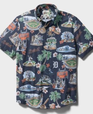 Мужская рубашка Reyn Spooner Navy Detroit Tigers Scenic Tri-Blend Button-Down