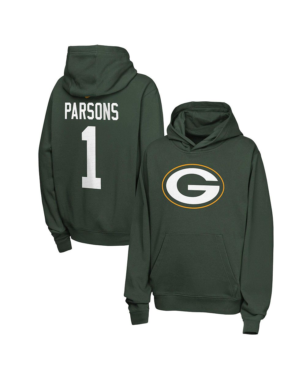 Nike Big Boys and Girls Micah Parsons Green Bay Packers Name & Number Club Fleece Hoodie