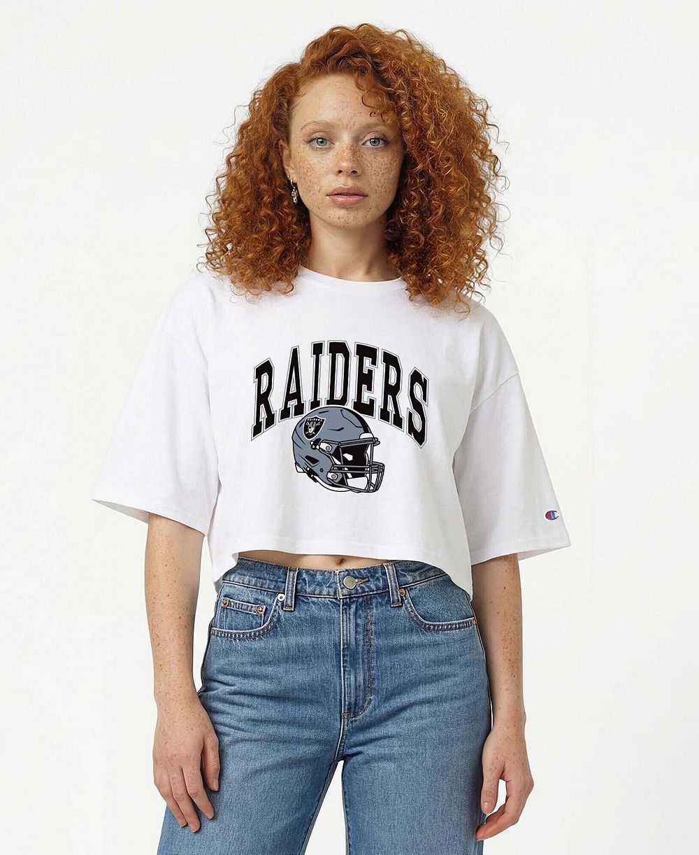 Женская укороченная футболка Champion Las Vegas Raiders Boyfriend Cropped