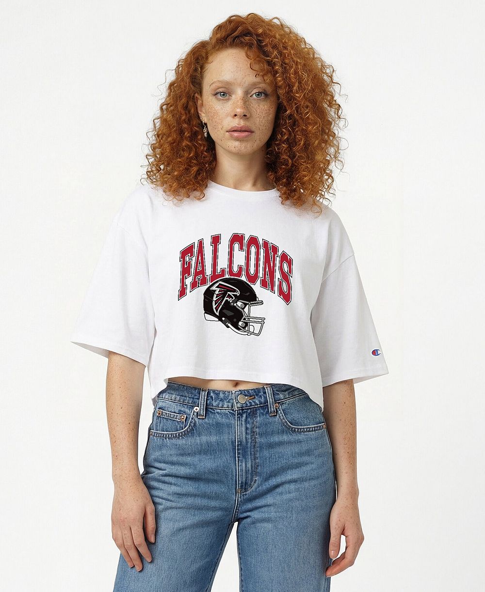 Женская укороченная футболка Champion Atlanta Falcons Boyfriend-Cropped